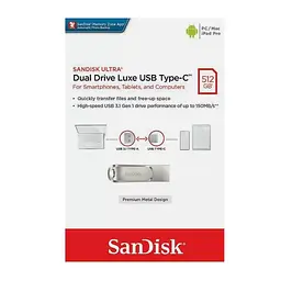 Флеш-накопичувач Sandisk USB 3.1 Ultra Dual Luxe Type-C 512Gb (150 Mb/s) - мініатюра 2