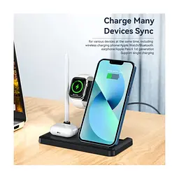 Зарядний пристрій Essager 4-in-1 wireless charger 15W foldable desktop black (EWXZM-JC01-Z) - мініатюра 7