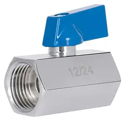 Кран кульовий міні Thermo Alliance Standart 1/2" ВВ прямий, хром., півметелик SD187W15