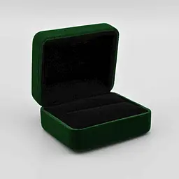 Футляр XUPING Класика для каблучки сережок 42619 зелений оксамит розмір 6х5 см - мініатюра 2