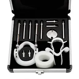 Екстендер для збільшення члена Male Edge Jes-Extender Titanium ремінний алюмінієвий кейс