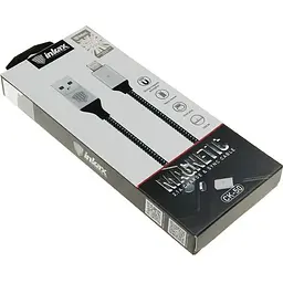 Кабель Inkax CK-50 magnetic Lightning cable 1m Black - мініатюра 2