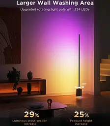 Розумний торшер Govee H6079 RGBICW 1500 lm зі вбудованим динаміком Wi-Fi/Bluetooth - мініатюра 8