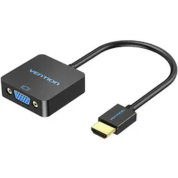 Перехідник HDMI M VGA F, 1080P 60Hz, 3,5мм Micro USB (F) powered, кабель 0,15м Vention чорний