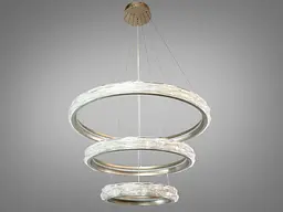 LED-люстра для залу Diasha 583-800+600+400G золото, 3 кільця, 250 Вт, 80 см, до 40 м2 - мініатюра 3