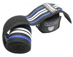 Бинти на лікоть Power System PS-3600 Elbow Wraps Blue/Black (пара) (PS-3600_Blue-Black) - мініатюра 2
