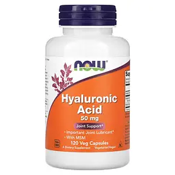Гіалуронова Кислота з МСМ Hyaluronic Acid 50 мг - 120 вег. капсул