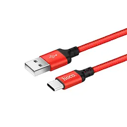 Кабель Hoco X14 Times speed Type-c charging cable, ( L-1M ) Black & Red