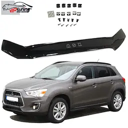 Дефлектор капоту мухобійка для Mitsubishi ASX 2010- Євро Кріплення (Vip Tuning) MSH18