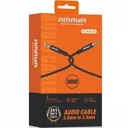 Аудіо кабель Aux Amaya AUX-06 (2m) Black - мініатюра 2
