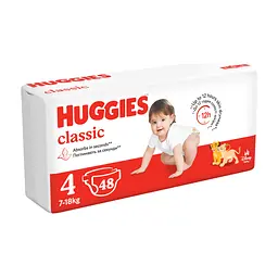 Підгузки Huggies Huggies Classic 4 (7-18 кг) Jumbo 48 шт (5029053586335) - мініатюра 2