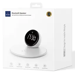 БЗП Wi-W017 15W Wireless Charger+Digital Alarm+Bluetooth Speaker White Wiwu teh0029879 - мініатюра 6