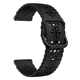 Ремінець Flower для Xiaomi Ticwatch C2 TicWatch E TicWatch S2 Mobvoi TicWatch C2 - чорний ширина кріплення 20мм силікон Watchbands (W32-4WB39660066) - мініатюра 2
