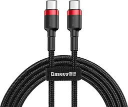 Кабель Baseus Cafule Type-C to Type-C PD2.0 60W (20V 3A) 1m red black (CATKLF-G91)