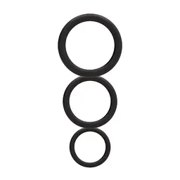 Набір ерекційних кілець ShotsToys Round Cock Ring Set, 3 шт (чорний)