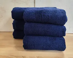 Набір турецьких махрових однотонних рушників Zeron 6 штук 50х90 Dark Blue щільність 500 г/м2 - мініатюра 2