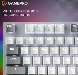 Механічна ігрова клавіатура GamePro MK-144-G Hot-Swap Outemu Red Switch USB Gray-White - мініатюра 16