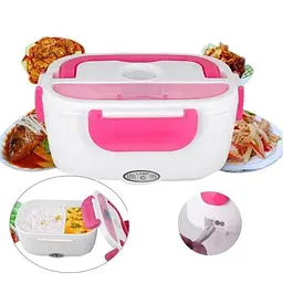 Ланчбокс з підігрівом їжі 220 V, Electric lunch box, ланч-бокс Рожевий - мініатюра 2