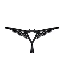 Мереживні танги з двома отворами Obsessive 831-THC-1 crotchless thong S/M - мініатюра 6