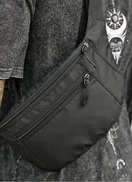 Чоловіча сумка на пояс бананка Sambag Tirso Max чорний тканевий 38 × 17 × 6 см (80341065m) - мініатюра 5
