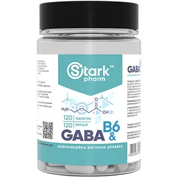 Харчова добавка Stark Pharm GABA & B6 500 мг 120 пігулок