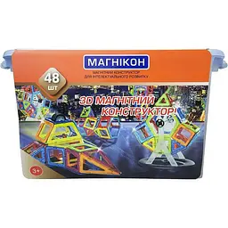 3D магнітний конструктор Магнікон, 48 елементів (МК-48)