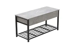 Банкетка з ящиком Ferrum-decor Дрейк 2 550x1200x400 метал Чорний ДСП Бетон 16 мм (FRD-103072) - мініатюра 3