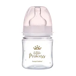 Пляшка з широким отвором антиколікова 120 мл "Royal baby" Canpol babies Рожева