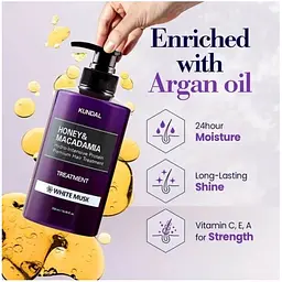 Кондиціонер для волосся Kundal Honey & Macadamia Protein Treatment White Musk з ароматом білого мускусу 500 мл - мініатюра 3