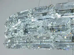 Підвісна LED-люстра Diasha 7896/500+400+300CH з трьома кришталевими кільцями, пультом, 70 W, CH, 53 см, 12-20m2 - мініатюра 4
