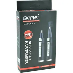 Тример для стрижки волосся носа вух брів Gemei GM 3109 2 в 1 - мініатюра 10