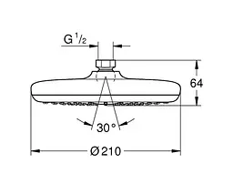 Верхній душ Grohe Tempesta New 210 26408000, Хром - мініатюра 2