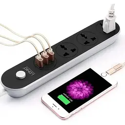 Мережевий фільтр LDNIO SC3301 подовжувач 1.6 м 3 розетки 3 USB сіро-чорний - мініатюра 5