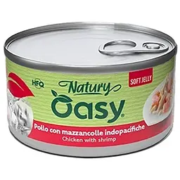 Вологий корм Oasy Cat Wet Natury для дорослих котів курка з креветками 85 г