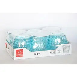 Набір склянок Bormioli Rocco Slot aqua Lively blue 290 мл 6 шт. (580506VSU) - мініатюра 3