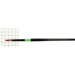 Пензель синтетика кругла Green stripe 1019 № 8 довга ручка Kolos