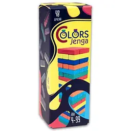 Гра настільна STRATEG "Colors Jenga" 48 брусків (укр) 30717