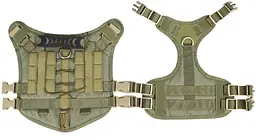 Шлейка для собак Vest, тактичний жилет з ручкою і системою MOLLE, регульований, Зелений L - мініатюра 3