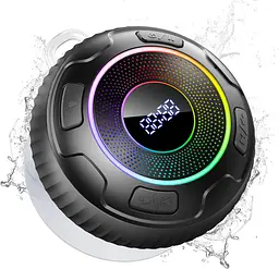 Водонепроникна Bluetooth колонка Hupoaf S5 IPX7 для душу пляжу кемпінгу подорожей з підсвіткою та дисплеєм часу (SKU-033)