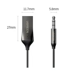 Bluetooth трансмітер Ugreen Bluetooth 5.0 Aux with mic CM309 UGREEN Black (70601) - мініатюра 4