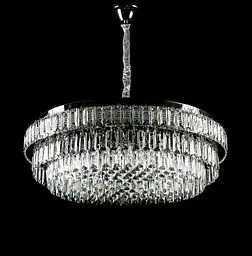 Велика хромована кришталева світлодіодна люстра Splendid Ray L2211/800/12+LED (CR), 80 см на 12 ламп з дистанційним керуванням - мініатюра 3