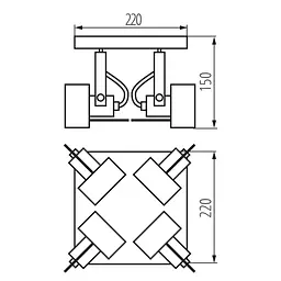 Спот Kanlux 34929 Sonda GU10 4x10W IP20 - мініатюра 2