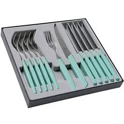 Набір кухонний Victorinox Swiss Modern Table Set 12шт з мятн. ручкою (6 ножів steak 6 віделок) - мініатюра 2