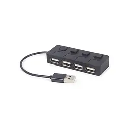 Концентратор Gembird USB 2.0 4 ports switch black (UHB-U2P4-05) - мініатюра 2