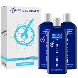 Набір для реконструкції волосся Mediceuticals Healthy Hair Kit: Шампунь Mediceuticals Vivid 250 мл + Реконструктор Mediceuticals Volume & Strength 250 мл + Кондиціонер Final Finish Natural Acidifying Rinse 250 мл