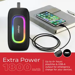 Акустична система 1.0 Energizer 16Вт Bluetooth 5.2/MicroSD/USB/AUX/FM,IPX65, чорна - мініатюра 7
