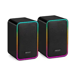 Комп'ютерні колонки Kisonli X21 Bluetooth, 20 W, USB, RGB light, Black