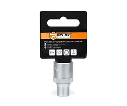 Головка торцева Polax автомобільна шестигранна 8 мм, 1/2", CrV (25-082) - мініатюра 2