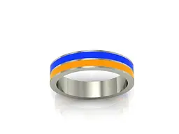 Каблучка з родієвого срібла з емаллю 14.5 SK-0002