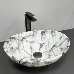 Умивальник VBI Parma statuario gray veins накладний VBI-011010, Мармур